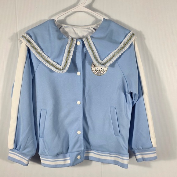 The Unbranded Brand Other - Kids Blue Sanrio Cinnamoroll Bomber Jacket Sailor Collar Lond Sleeves an a Bag